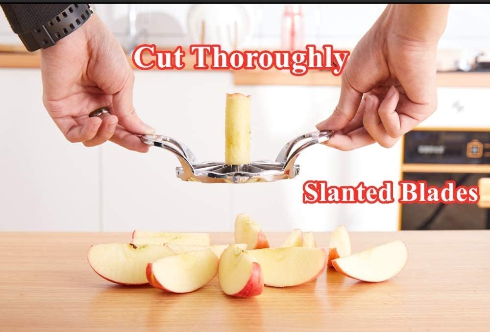Apple Slicer and Corer 【UPGRADED】Apple Cutter Stainless Steel Heavy Duty Kitchen Gadgets- Extra Large Decorer Tools - 12 Slices Wedger Ultra Sharp