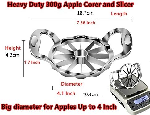 Apple Slicer and Corer 【UPGRADED】Apple Cutter Stainless Steel Heavy Duty Kitchen Gadgets- Extra Large Decorer Tools - 12 Slices Wedger Ultra Sharp