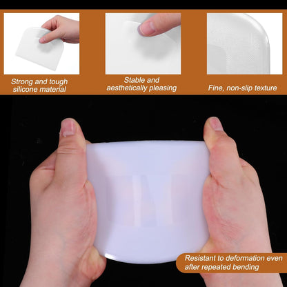 4 PCS Plastic Bench Scraper, White Flexible Bench Scraper Food-Safe Bread Scrapers Multipurpose Dough Scrapers for Cutting Bread Doughs Cake Fondant