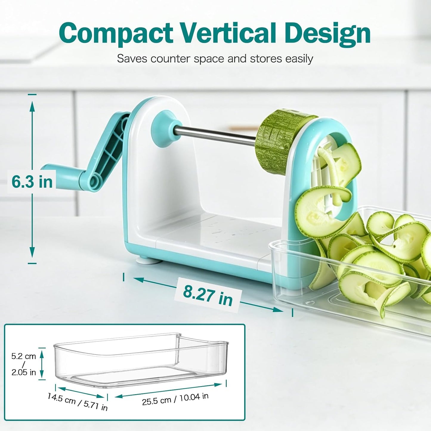 Zucchini Noodle Maker Spaghetti Spiralizer - 5 Blades Vegetable Slicer for Veggie Noodles and Curly Chips