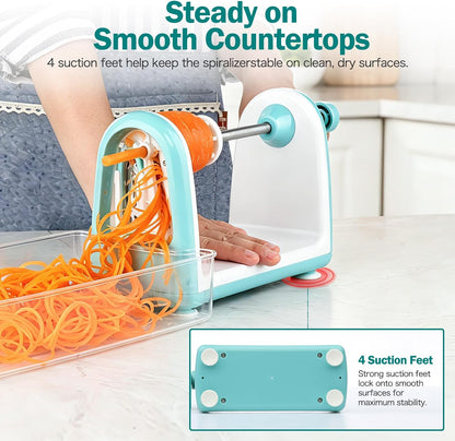 Zucchini Noodle Maker Spaghetti Spiralizer - 5 Blades Vegetable Slicer for Veggie Noodles and Curly Chips