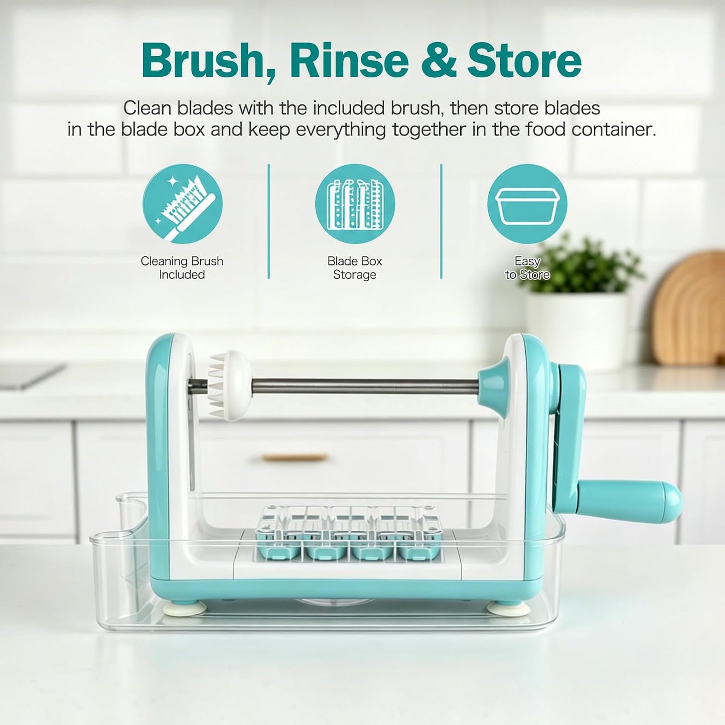 Zucchini Noodle Maker Spaghetti Spiralizer - 5 Blades Vegetable Slicer for Veggie Noodles and Curly Chips