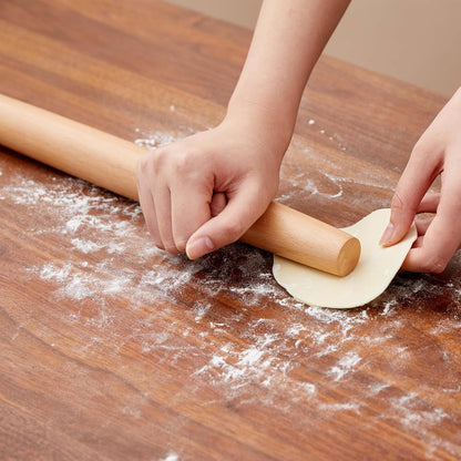 French Rolling Pin for Dough - 16" Classic Wood Rolling Pins for Baking, Dough Roller for Fondant Pizza Pie Crust Cookie Pastry Pasta, Kitchen Baking Supplies, Beech Wood