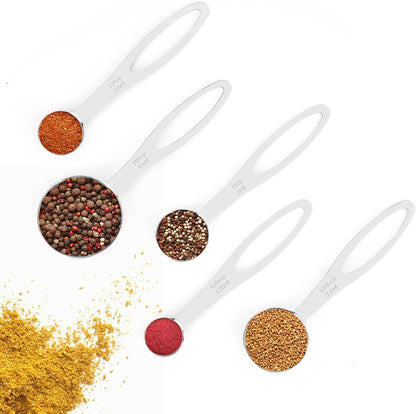 5pcs Measuring Spoon Set, Heavy Duty Stainless Steel | Cooking Baking, Tablespoon Teaspoon for Dry or Liquid Ingredients, Fits in Spice Jar, 1/4 1/2 1 tsp, 1/2 1 tbsp