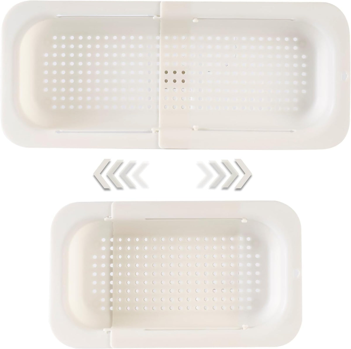Extendable Sink Colander Strainer Basket - Wash Vegetables and Fruits, Drain Cooked Pasta and Dry Dishes - Adjustable Over the Sink Colander Collapsible Drainer Basket -Gray