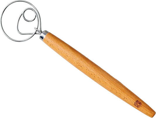 Baking Company Baker’s Dough Whisk, Single-Loop, 18/8 Stainless Steel, For Mixing Bread, Sourdough, Pizza, And Cookie Dough