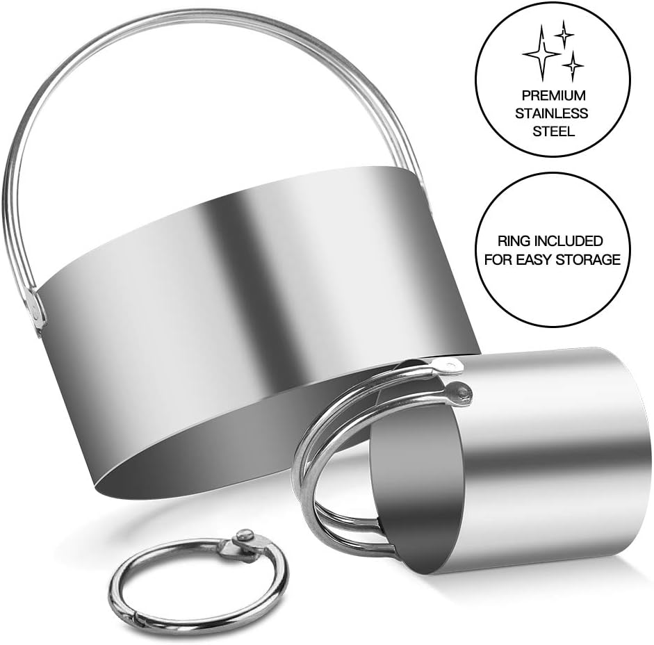 5 Pieces Biscuit Cookie Cutters Set,Stainless Steel Circle Round Cookie Biscuit Cutters in Graduated Sizes Shape Molds for Pastries Doughs Doughnuts