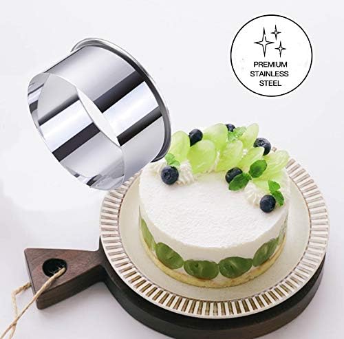 5 Pieces Biscuit Cookie Cutters Set,Stainless Steel Circle Round Cookie Biscuit Cutters in Graduated Sizes Shape Molds for Pastries Doughs Doughnuts