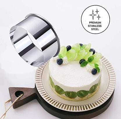 5 Pieces Biscuit Cookie Cutters Set,Stainless Steel Circle Round Cookie Biscuit Cutters in Graduated Sizes Shape Molds for Pastries Doughs Doughnuts