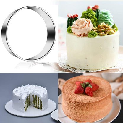 5 Pieces Biscuit Cookie Cutters Set,Stainless Steel Circle Round Cookie Biscuit Cutters in Graduated Sizes Shape Molds for Pastries Doughs Doughnuts