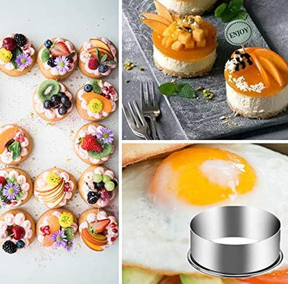 5 Pieces Biscuit Cookie Cutters Set,Stainless Steel Circle Round Cookie Biscuit Cutters in Graduated Sizes Shape Molds for Pastries Doughs Doughnuts