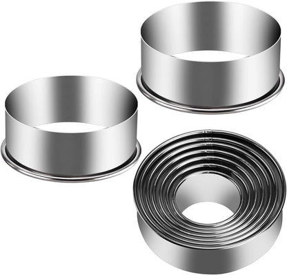 5 Pieces Biscuit Cookie Cutters Set,Stainless Steel Circle Round Cookie Biscuit Cutters in Graduated Sizes Shape Molds for Pastries Doughs Doughnuts