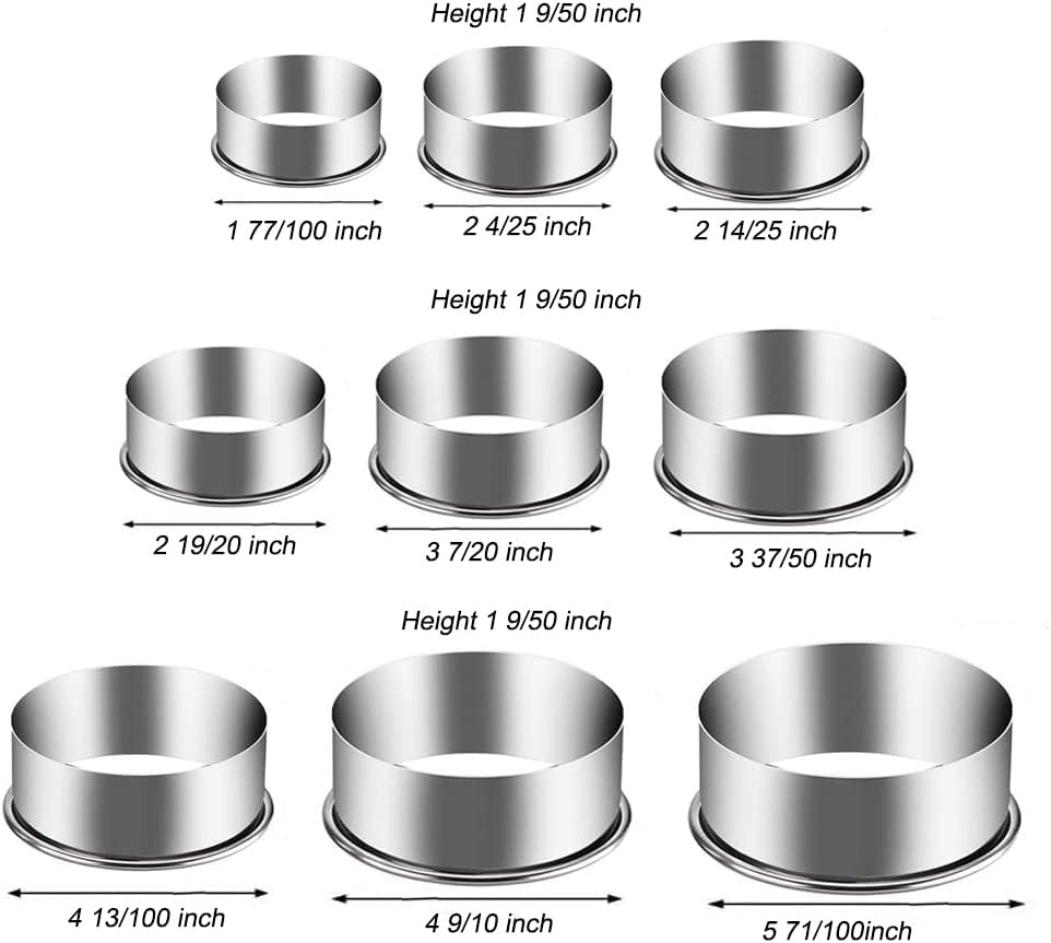 5 Pieces Biscuit Cookie Cutters Set,Stainless Steel Circle Round Cookie Biscuit Cutters in Graduated Sizes Shape Molds for Pastries Doughs Doughnuts