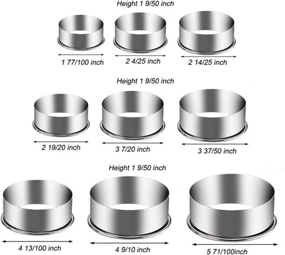 5 Pieces Biscuit Cookie Cutters Set,Stainless Steel Circle Round Cookie Biscuit Cutters in Graduated Sizes Shape Molds for Pastries Doughs Doughnuts