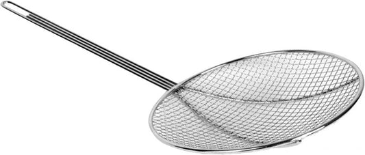 6-Inch Round Wire Skimmer with 13-Inch Handle Nickel Plated Kitchen Strainer Spoon for Cooking Frying Pasta Rice Quinoa Vegetables Fruits Sifting