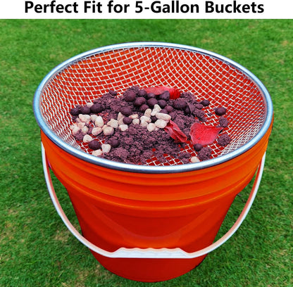 Soil Sifter, 10" with 1/4 inch Mesh, Gardening Sand Soil Compost Sifter Perfect for 5 Gallon Bucket, Garden Sieve for Dirt, Sand, Rocks, and Compost