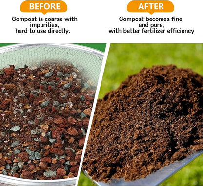 Soil Sifter, 10" with 1/4 inch Mesh, Gardening Sand Soil Compost Sifter Perfect for 5 Gallon Bucket, Garden Sieve for Dirt, Sand, Rocks, and Compost