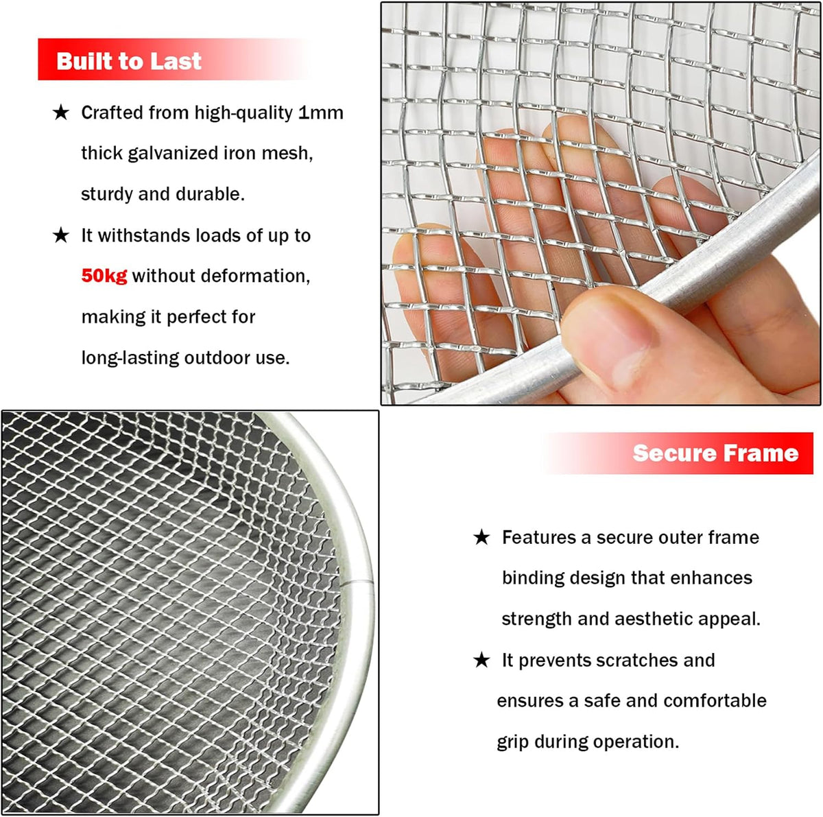 Soil Sifter, 10" with 1/4 inch Mesh, Gardening Sand Soil Compost Sifter Perfect for 5 Gallon Bucket, Garden Sieve for Dirt, Sand, Rocks, and Compost