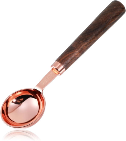1 Tablespoon Scoop, Coffee Measuring Spoon with Wood Handle, Stainless Steel Coffee Scoop for Beans,Espresso, Protein Powders, Tea, Sugar(1 Tbsp/15ml)