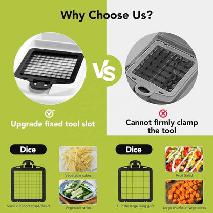 Vegetable Chopper 15 in 1 with Container – Mandoline Slicer, Onion Chopper Dicer, Food Chopper, Cheese Grater & Veggie Slicer for Kitchen Meal Prep