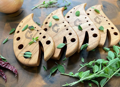 Herb Stripper, Cherry Hardwood Leaf Remover Tool, Kentucky Handcrafted for Cooking, Kale, Rosemary, Thyme, Gardening