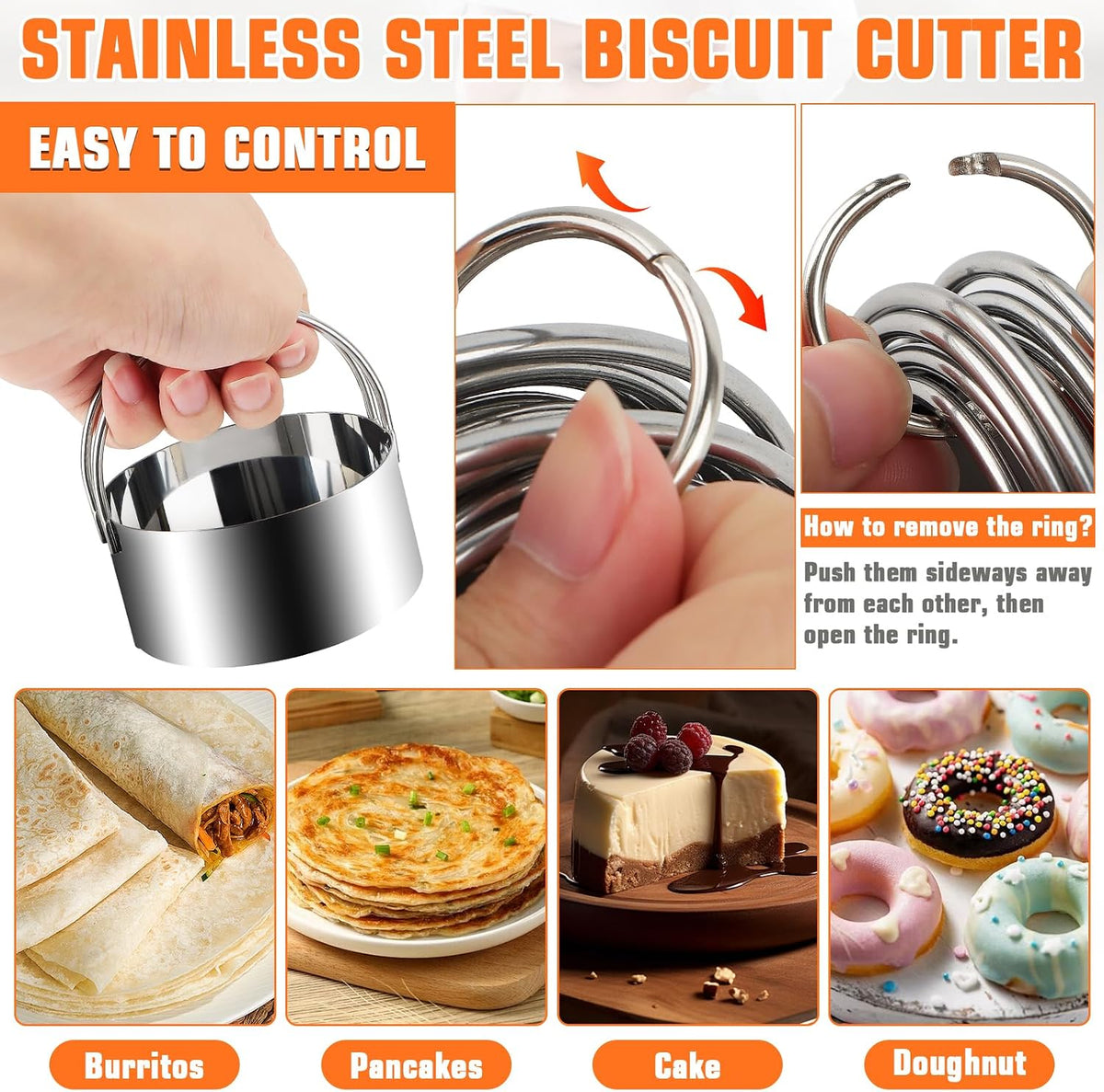 Biscuit Cutter Set, 14PCS Pastry Blender Set with Pastry Cutter, Flour Sifter, Rolling Pin, Biscuit Cutter, Dough Cutter, Powdered Sugar Shaker Duster, Fine Mesh Strainer Baking Mat for Cooking Baking