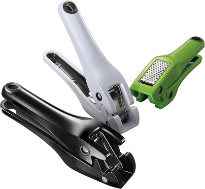 Garlic Press | Easy Clean Mincer Crusher with Removable Stainless Steel Press Plate | Efficient No Peel Garlic Press | Patented Easy Squeeze Mechanism | Color Green