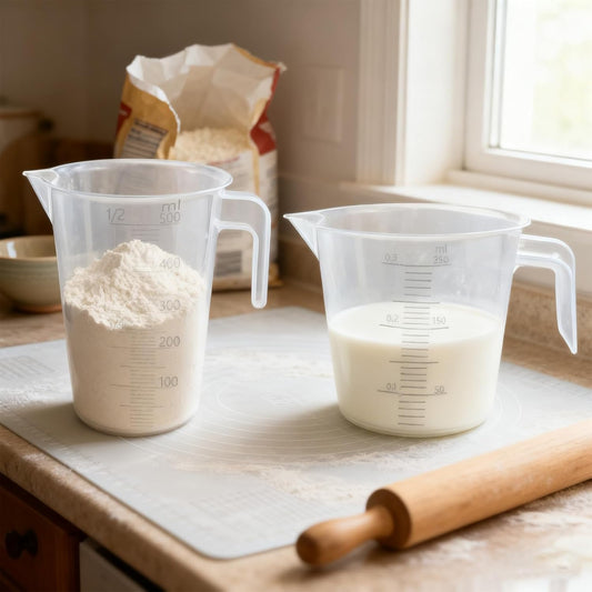 Multi-Purpose Measuring Cup Set - 1/2 Cup BPA-Free Unbreakable Plastic - Stackable Dishwasher Safe - Liquid/Solid Measurement - Kitchen Essential