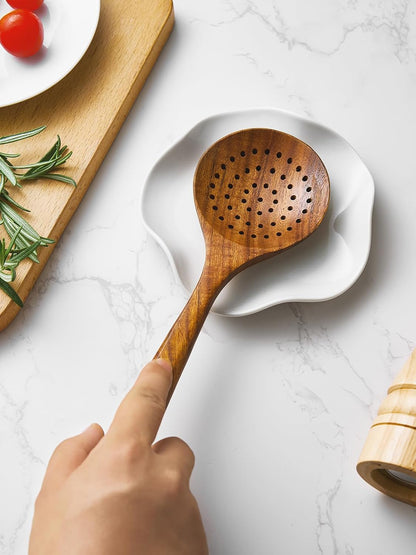 Spoon Rest for Stove Top, Ceramic Spoon Holder for Counter, Modern Farmhouse Decor Accessories for Spatula, Spoons or Tongs