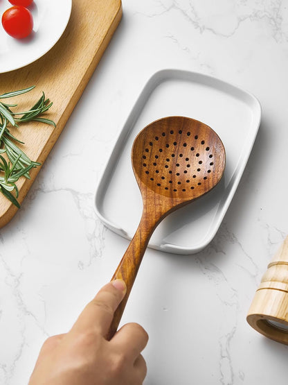 Spoon Rest for Stove Top, Ceramic Spoon Holder for Counter, Modern Farmhouse Decor Accessories for Spatula, Spoons or Tongs