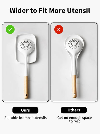 Spoon Rest for Stove Top, Ceramic Spoon Holder for Counter, Modern Farmhouse Decor Accessories for Spatula, Spoons or Tongs