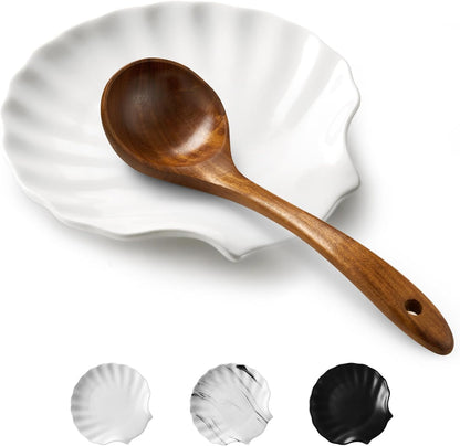 Spoon Rest for Stove Top, Ceramic Spoon Holder for Counter, Modern Farmhouse Decor Accessories for Spatula, Spoons or Tongs