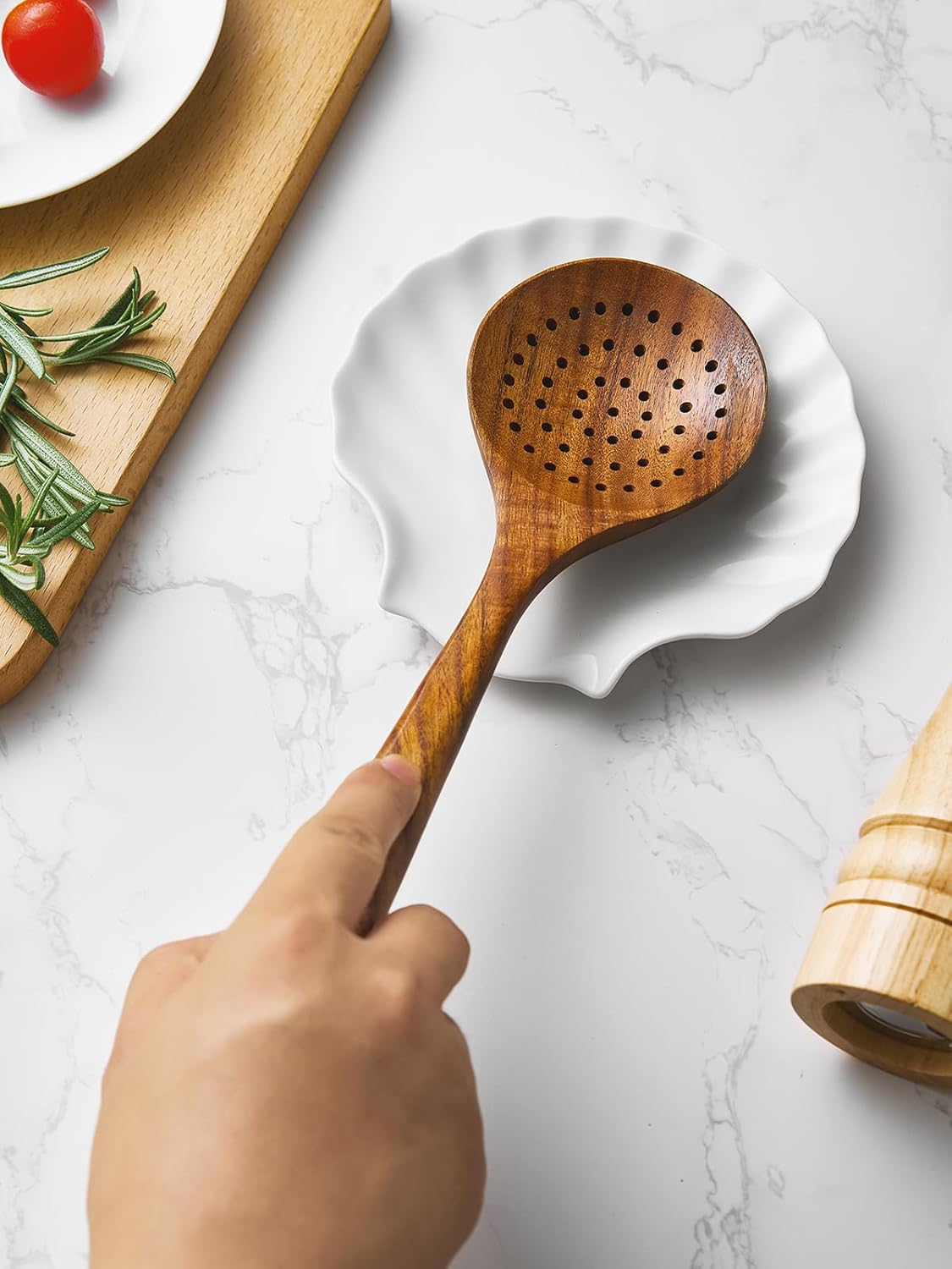 Spoon Rest for Stove Top, Ceramic Spoon Holder for Counter, Modern Farmhouse Decor Accessories for Spatula, Spoons or Tongs