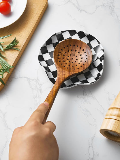 Spoon Rest for Stove Top, Ceramic Spoon Holder for Counter, Modern Farmhouse Decor Accessories for Spatula, Spoons or Tongs