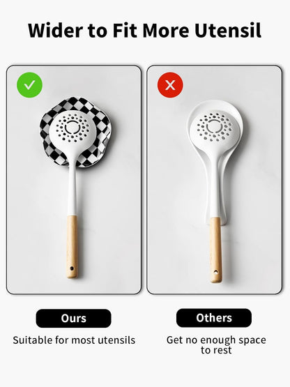 Spoon Rest for Stove Top, Ceramic Spoon Holder for Counter, Modern Farmhouse Decor Accessories for Spatula, Spoons or Tongs