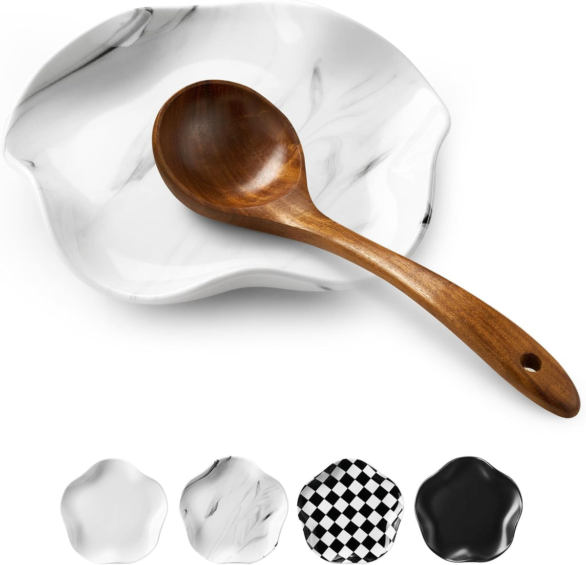 Spoon Rest for Stove Top, Ceramic Spoon Holder for Counter, Modern Farmhouse Decor Accessories for Spatula, Spoons or Tongs