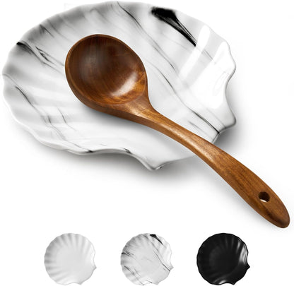 Spoon Rest for Stove Top, Ceramic Spoon Holder for Counter, Modern Farmhouse Decor Accessories for Spatula, Spoons or Tongs