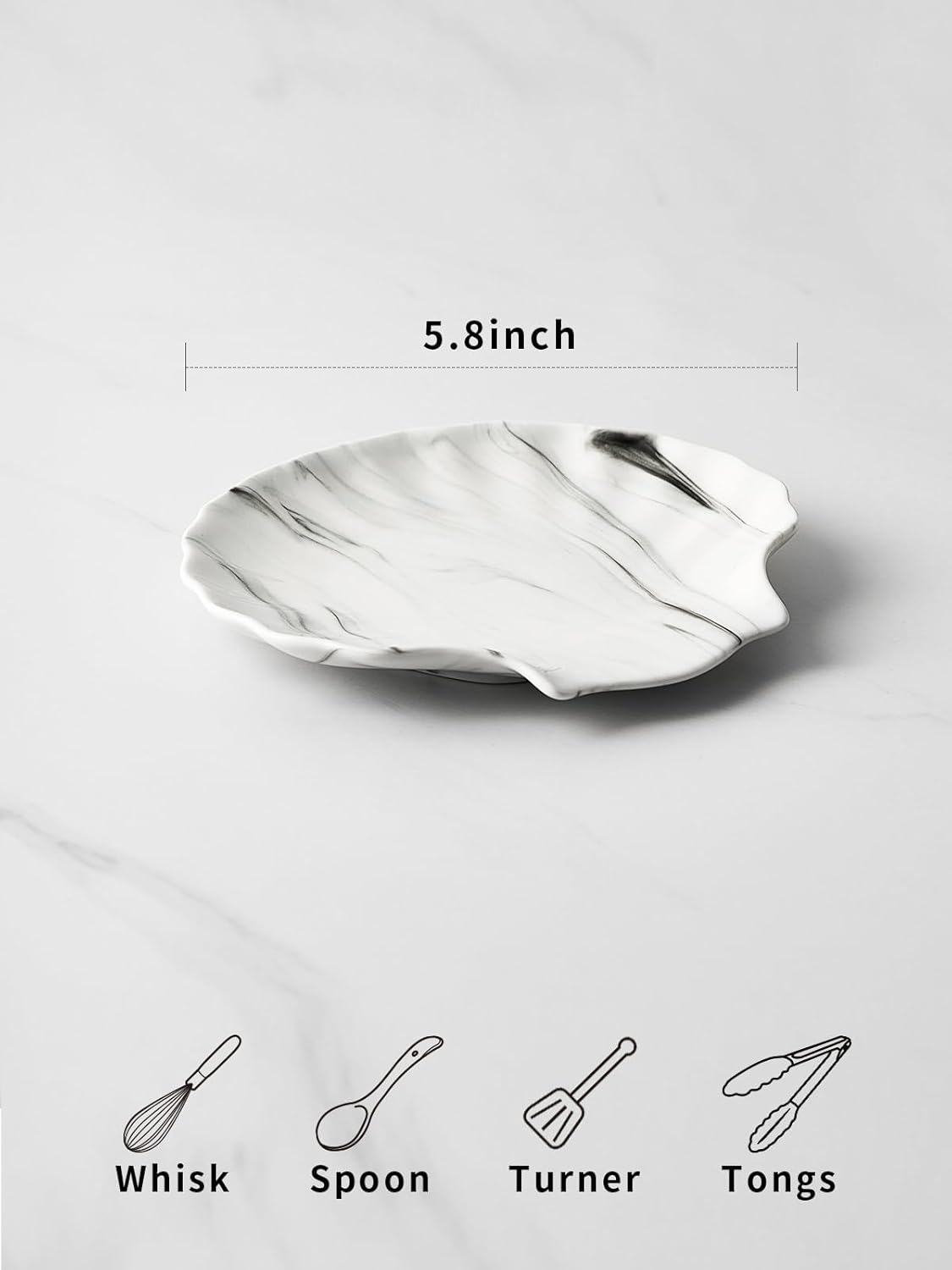 Spoon Rest for Stove Top, Ceramic Spoon Holder for Counter, Modern Farmhouse Decor Accessories for Spatula, Spoons or Tongs