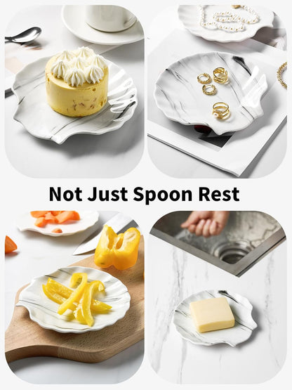 Spoon Rest for Stove Top, Ceramic Spoon Holder for Counter, Modern Farmhouse Decor Accessories for Spatula, Spoons or Tongs