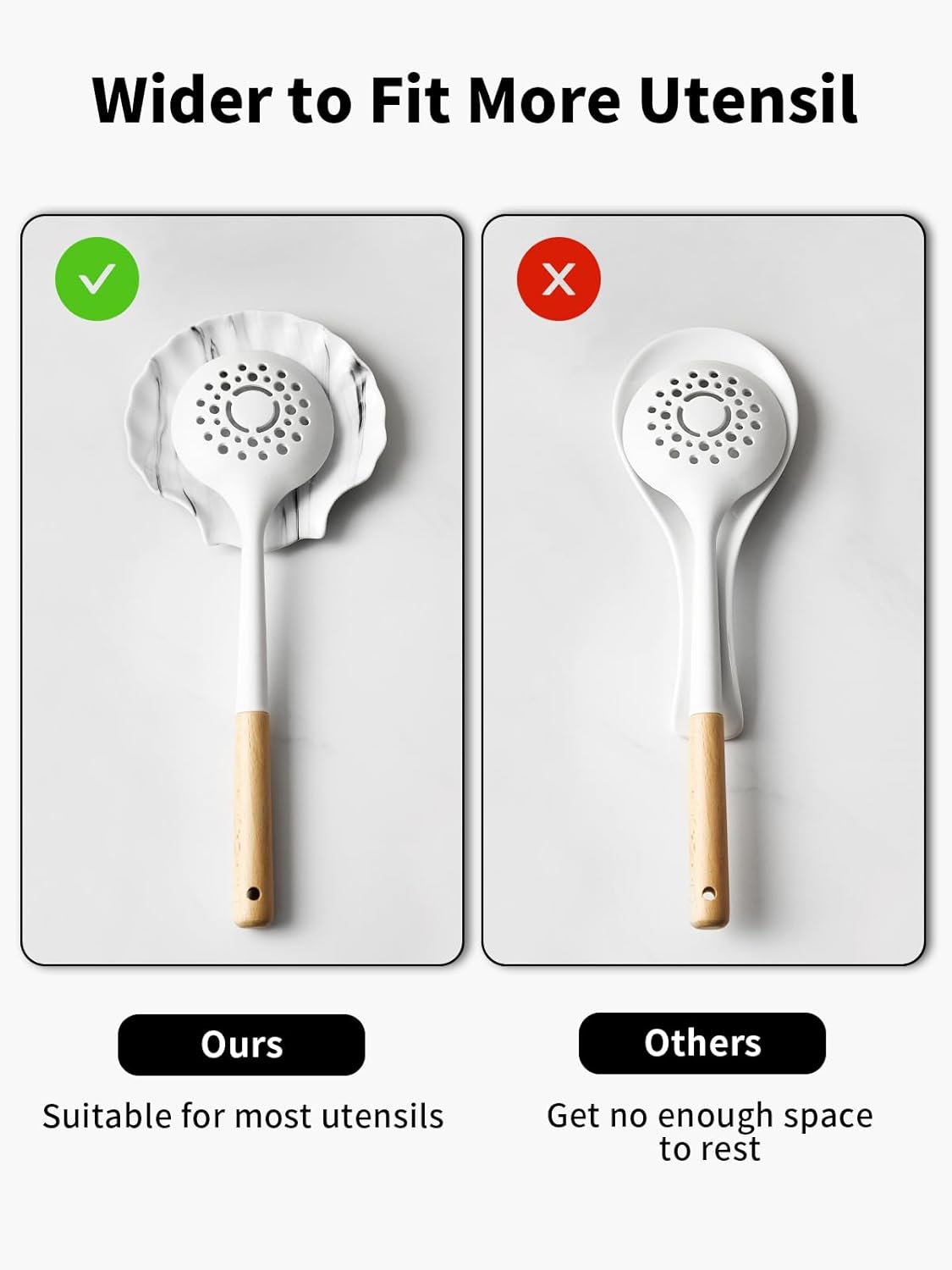 Spoon Rest for Stove Top, Ceramic Spoon Holder for Counter, Modern Farmhouse Decor Accessories for Spatula, Spoons or Tongs