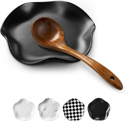 Spoon Rest for Stove Top, Ceramic Spoon Holder for Counter, Modern Farmhouse Decor Accessories for Spatula, Spoons or Tongs