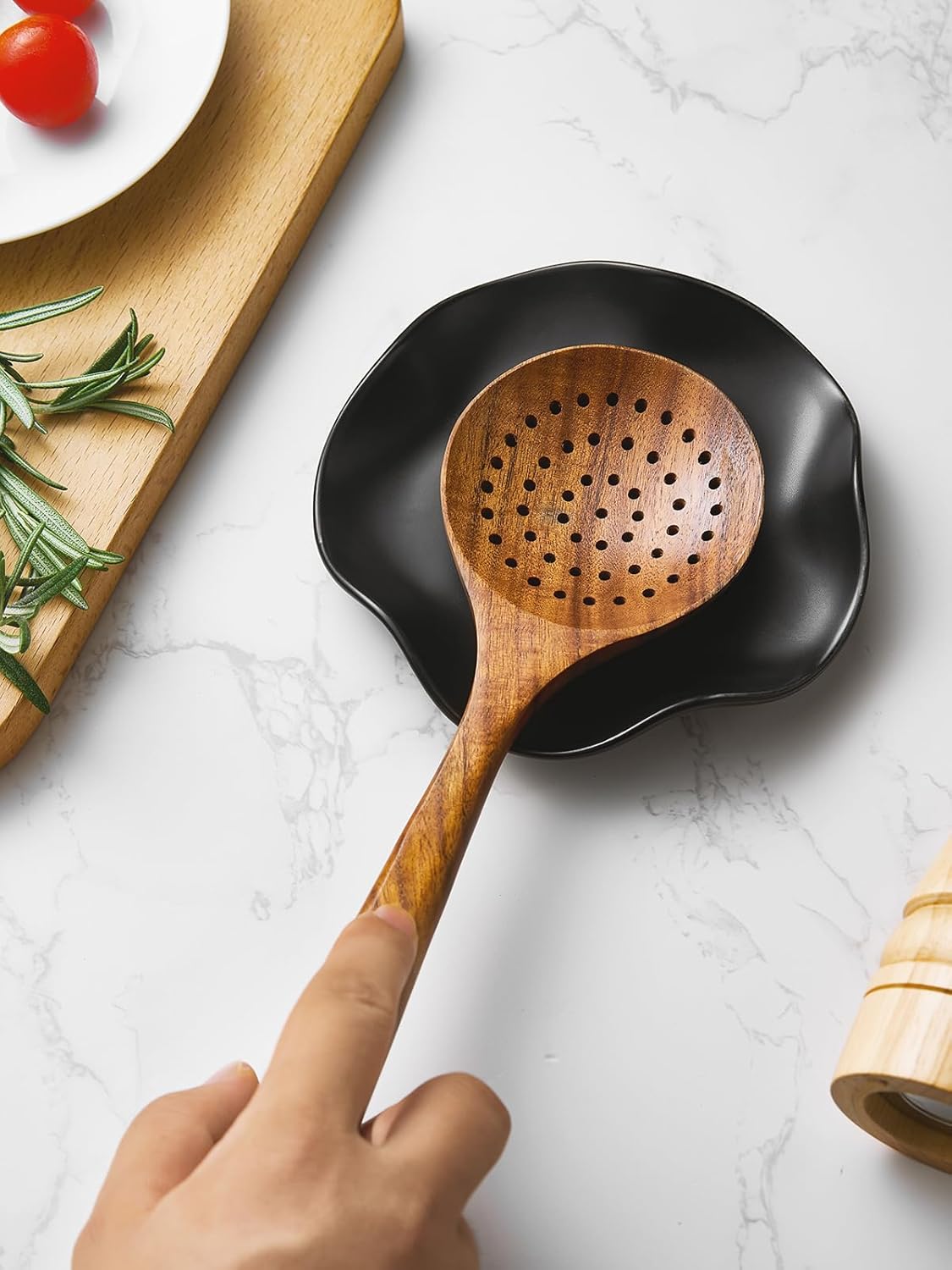 Spoon Rest for Stove Top, Ceramic Spoon Holder for Counter, Modern Farmhouse Decor Accessories for Spatula, Spoons or Tongs