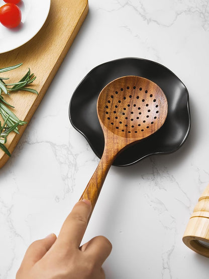 Spoon Rest for Stove Top, Ceramic Spoon Holder for Counter, Modern Farmhouse Decor Accessories for Spatula, Spoons or Tongs