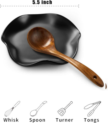 Spoon Rest for Stove Top, Ceramic Spoon Holder for Counter, Modern Farmhouse Decor Accessories for Spatula, Spoons or Tongs