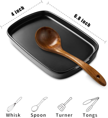 Spoon Rest for Stove Top, Ceramic Spoon Holder for Counter, Modern Farmhouse Decor Accessories for Spatula, Spoons or Tongs