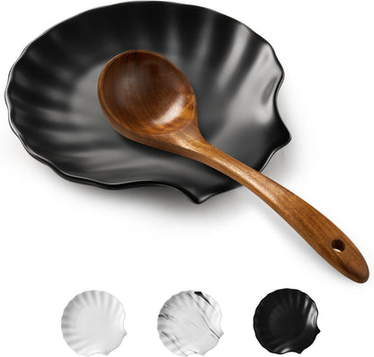 Spoon Rest for Stove Top, Ceramic Spoon Holder for Counter, Modern Farmhouse Decor Accessories for Spatula, Spoons or Tongs