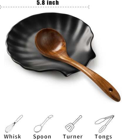 Spoon Rest for Stove Top, Ceramic Spoon Holder for Counter, Modern Farmhouse Decor Accessories for Spatula, Spoons or Tongs