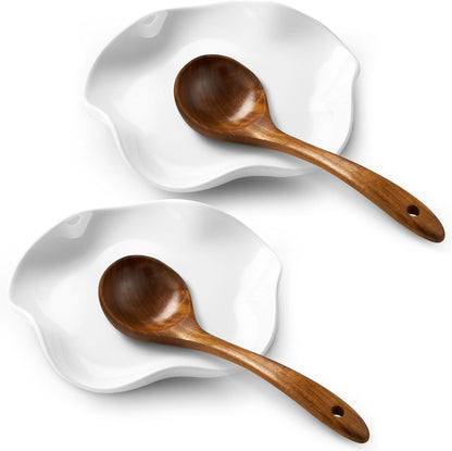 Spoon Rest for Stove Top, Ceramic Spoon Holder for Counter, Modern Farmhouse Decor Accessories for Spatula, Spoons or Tongs