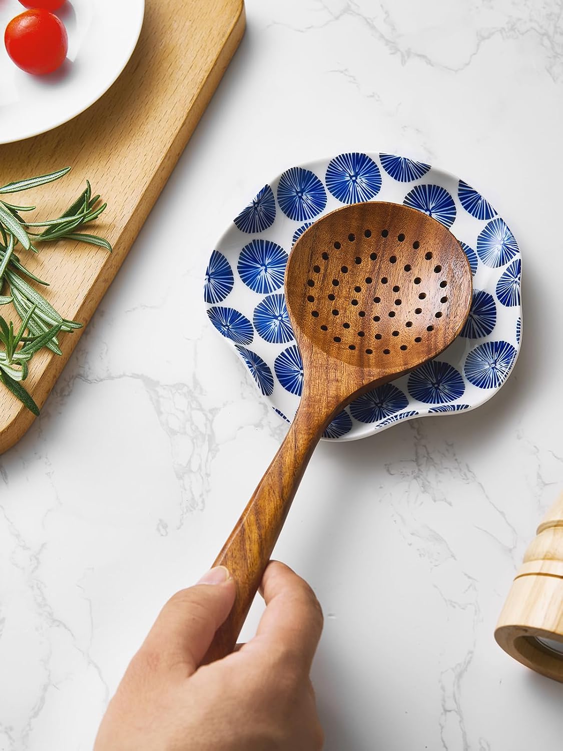 Spoon Rest for Stove Top, Ceramic Spoon Holder for Counter, Modern Farmhouse Decor Accessories for Spatula, Spoons or Tongs