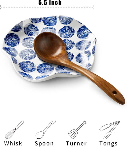 Spoon Rest for Stove Top, Ceramic Spoon Holder for Counter, Modern Farmhouse Decor Accessories for Spatula, Spoons or Tongs